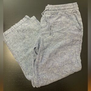 Old Navy Large Heathered Blue Linen Pants